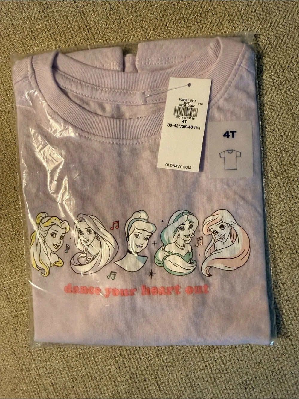 Old Navy Light Pink Disney Princess Graphic Tee